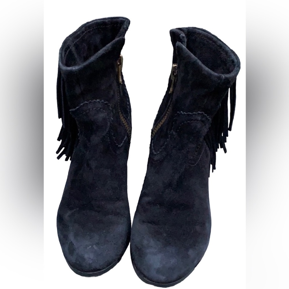 Sam Edelman black suede Paige fringe booties 5